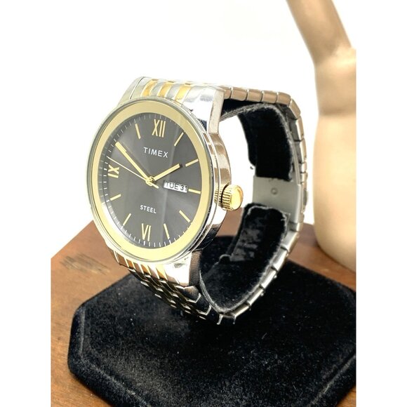Timex Men's Watch TW2T50500 Quartz Gray Dial Two Tone Stainless Steel 41mm - Picture 2 of 13